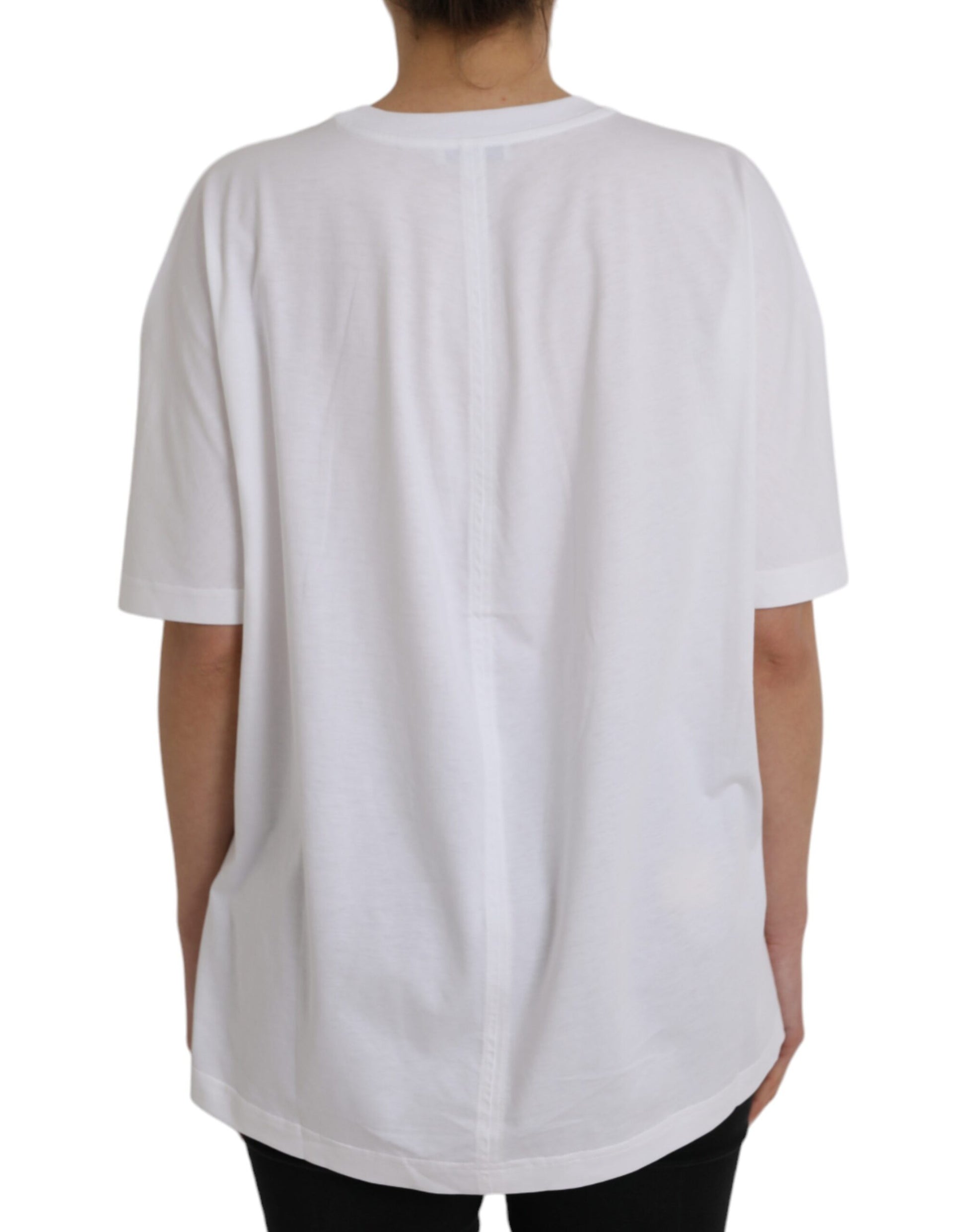 T-shirt Balenciaga en coton blanc à col rond et manches courtes