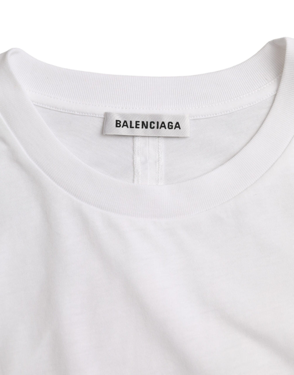 T-shirt Balenciaga en coton blanc à col rond et manches courtes