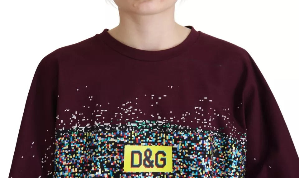 T-shirt en coton à col rond imprimé D&G Dolce & Gabbana Bordeaux