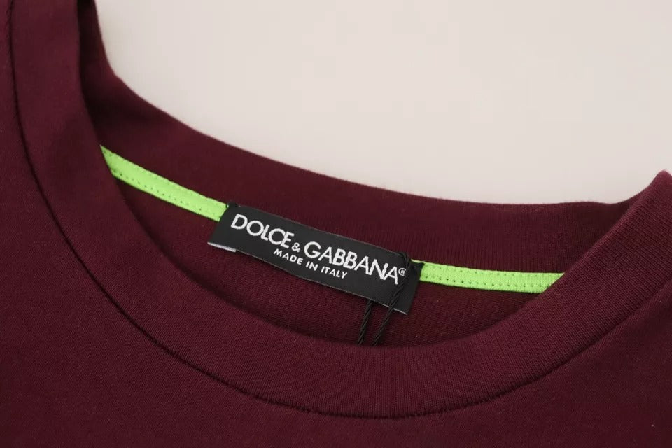 T-shirt en coton à col rond imprimé D&G Dolce & Gabbana Bordeaux