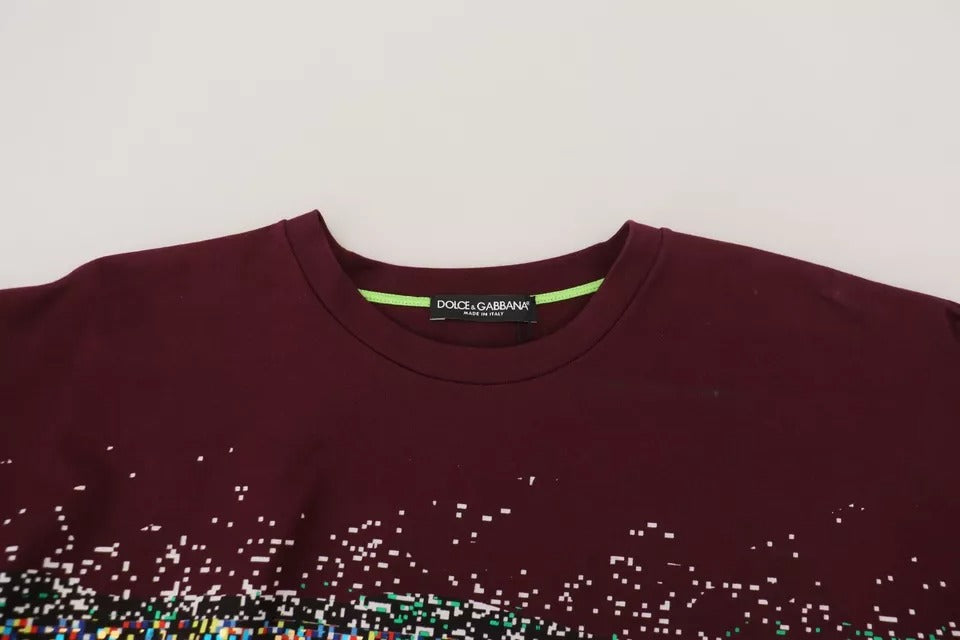 T-shirt en coton à col rond imprimé D&G Dolce & Gabbana Bordeaux
