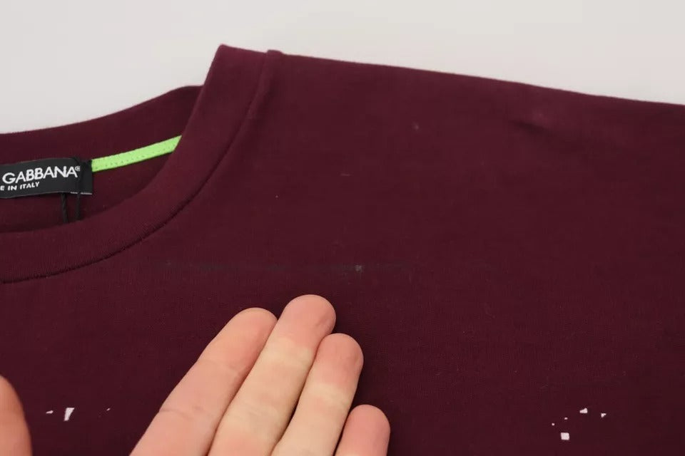 T-shirt en coton à col rond imprimé D&G Dolce & Gabbana Bordeaux