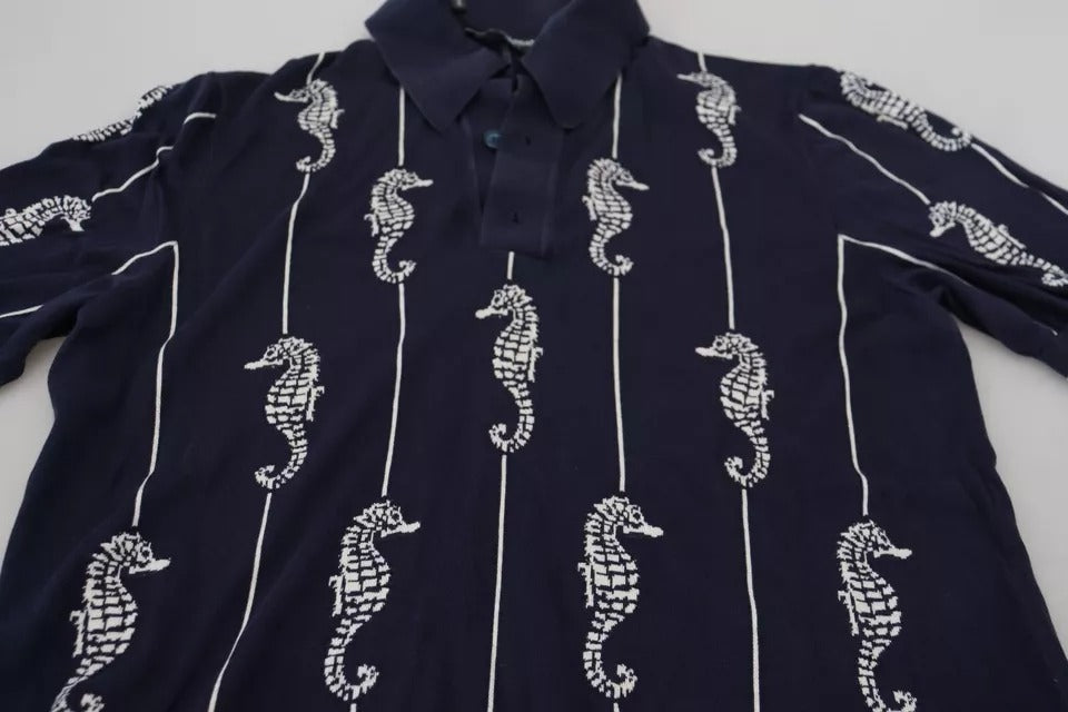 Dolce & Gabbana Blue Polo Shirt for Men detail view