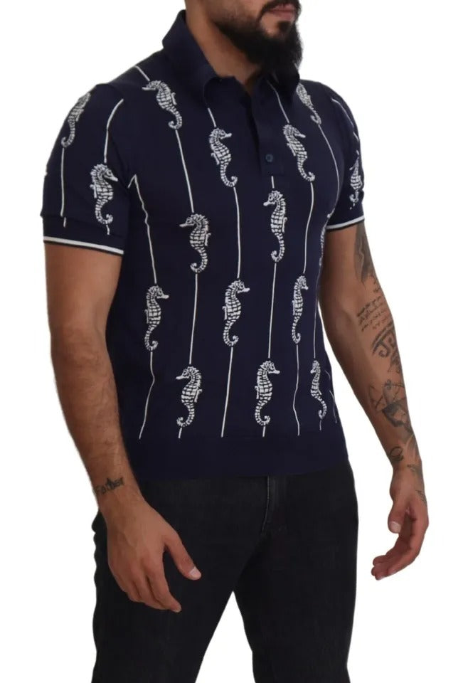 Dolce & Gabbana Blue Polo Shirt for Men side view
