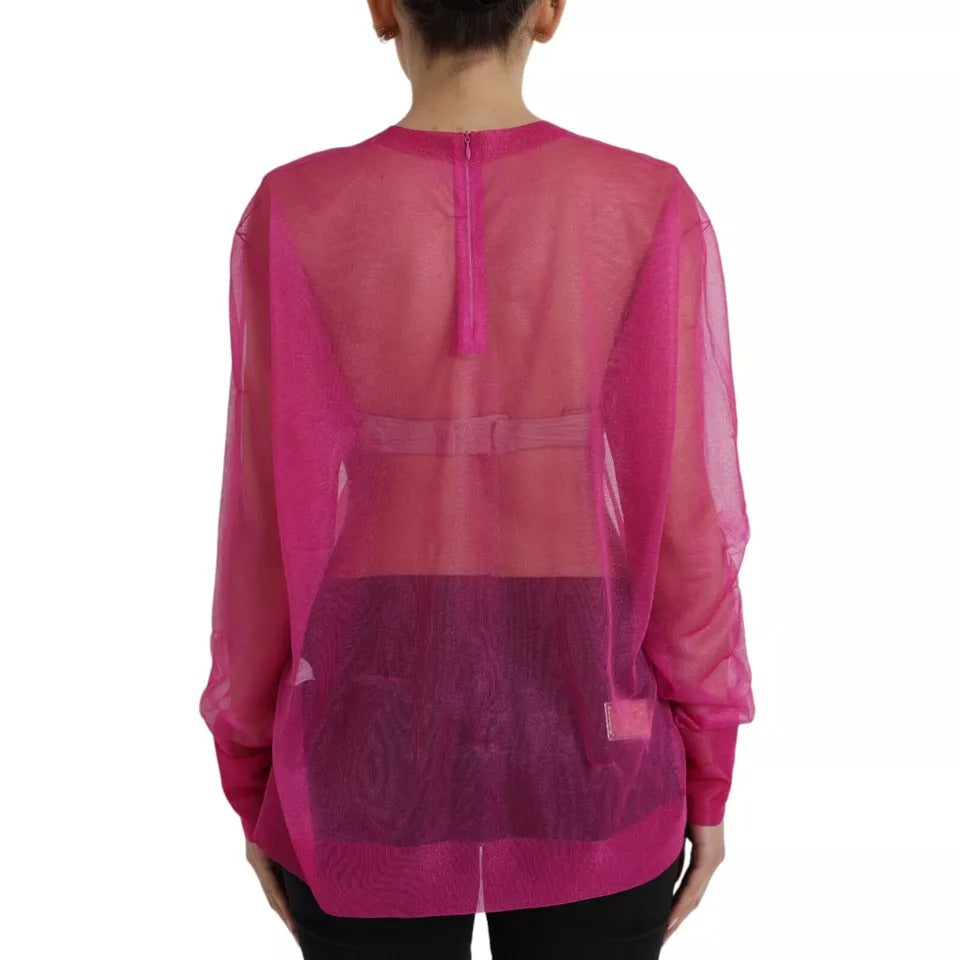 Dolce & Gabbana Pink Long Sleeve T-Shirt for Women side view