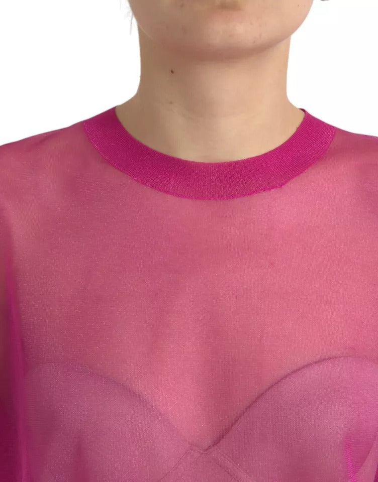 Dolce & Gabbana Pink Long Sleeve T-Shirt for Women detail view