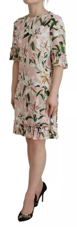 Robe fourreau mi-longue en viscose Dolce & Gabbana rose lys