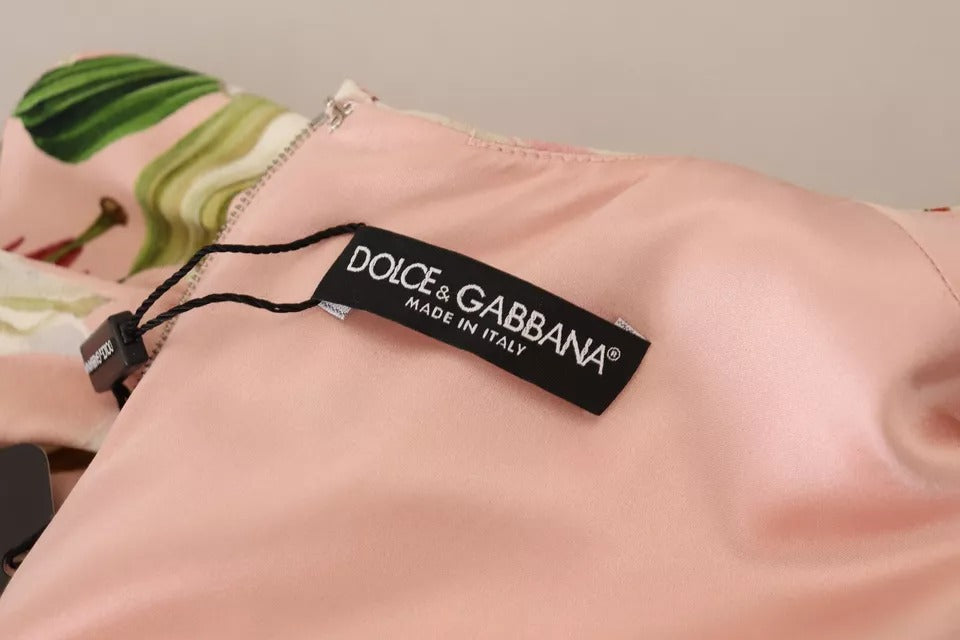Robe fourreau mi-longue en viscose Dolce & Gabbana rose lys