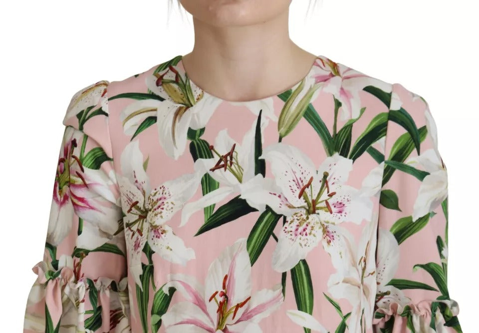 Robe fourreau mi-longue en viscose Dolce & Gabbana rose lys