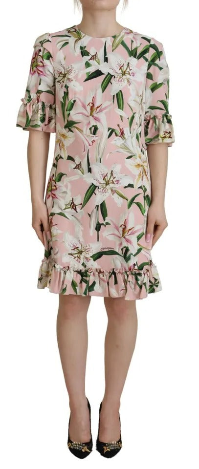 Robe fourreau mi-longue en viscose Dolce & Gabbana rose lys