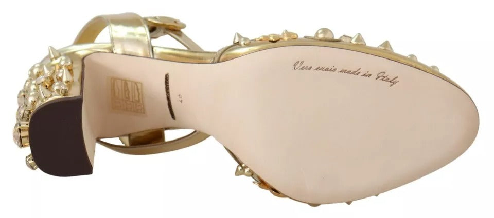 Dolce & Gabbana Gold Stiletto Heels for Women side view