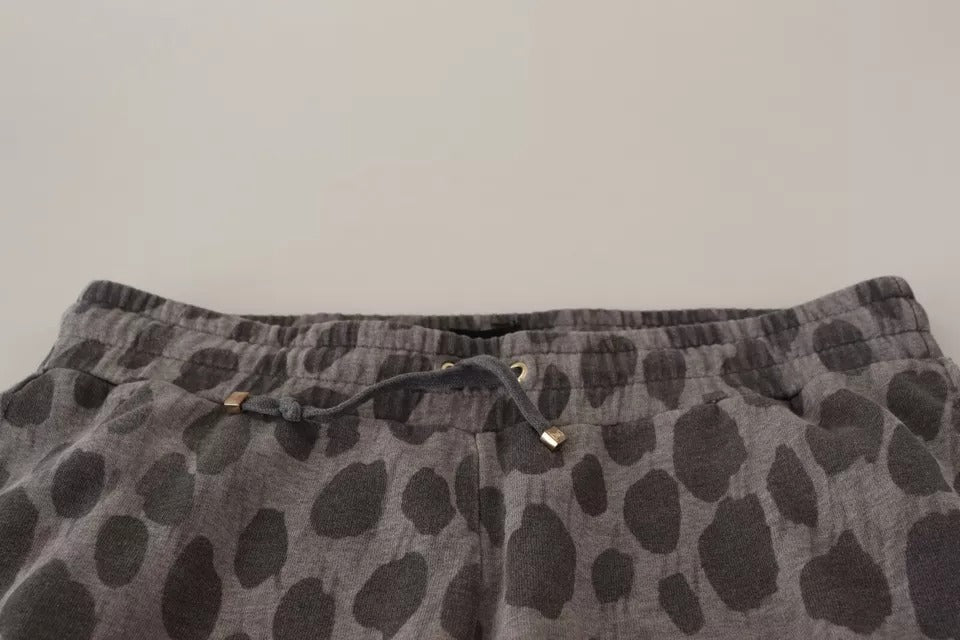 Dolce & Gabbana Pantalon de jogging gris imprimé léopard