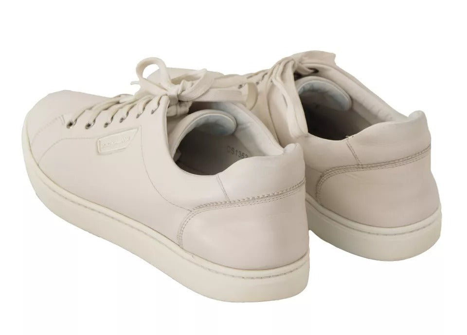 Dolce & Gabbana White Low Top Sneakers for Men side view