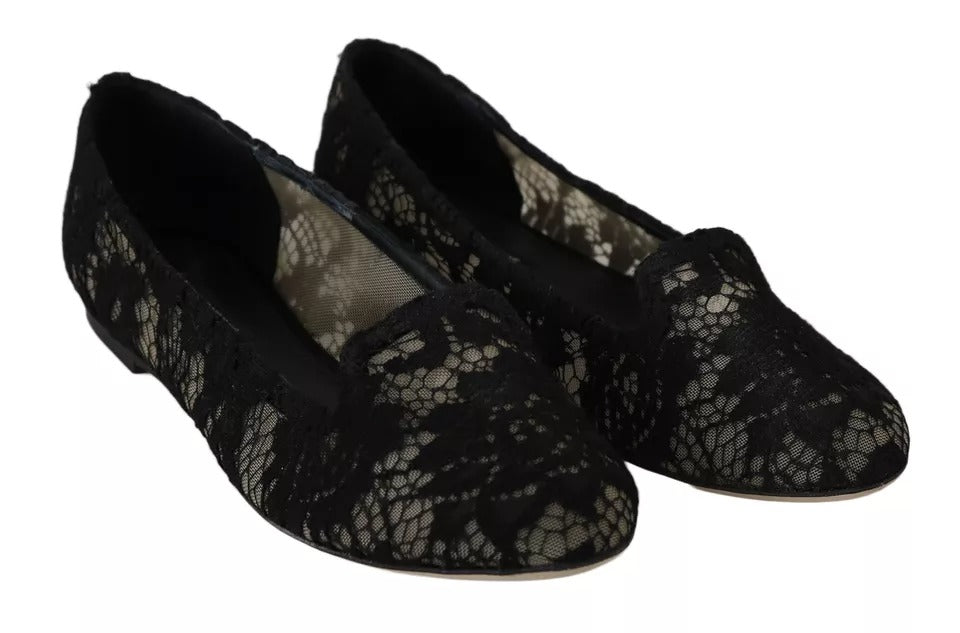 Dolce & Gabbana Black Slip On Loafers for Women additional view