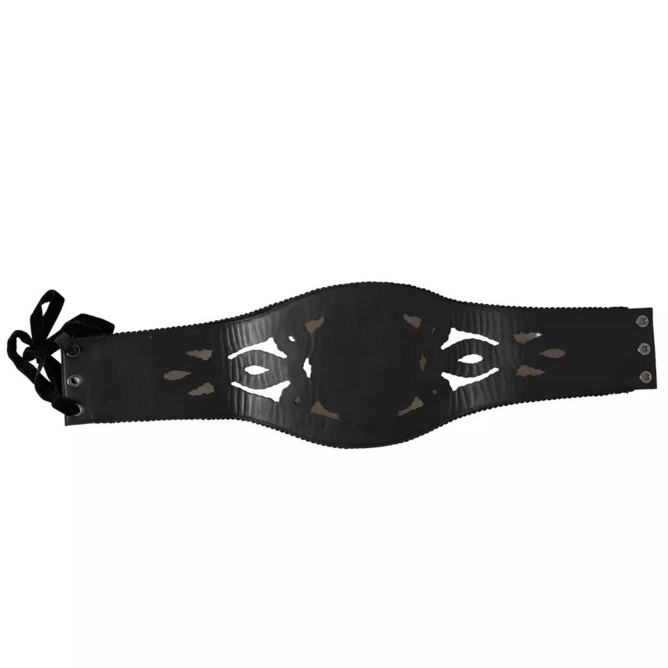 Ceinture femme Dolce & Gabbana en toile noire ornée