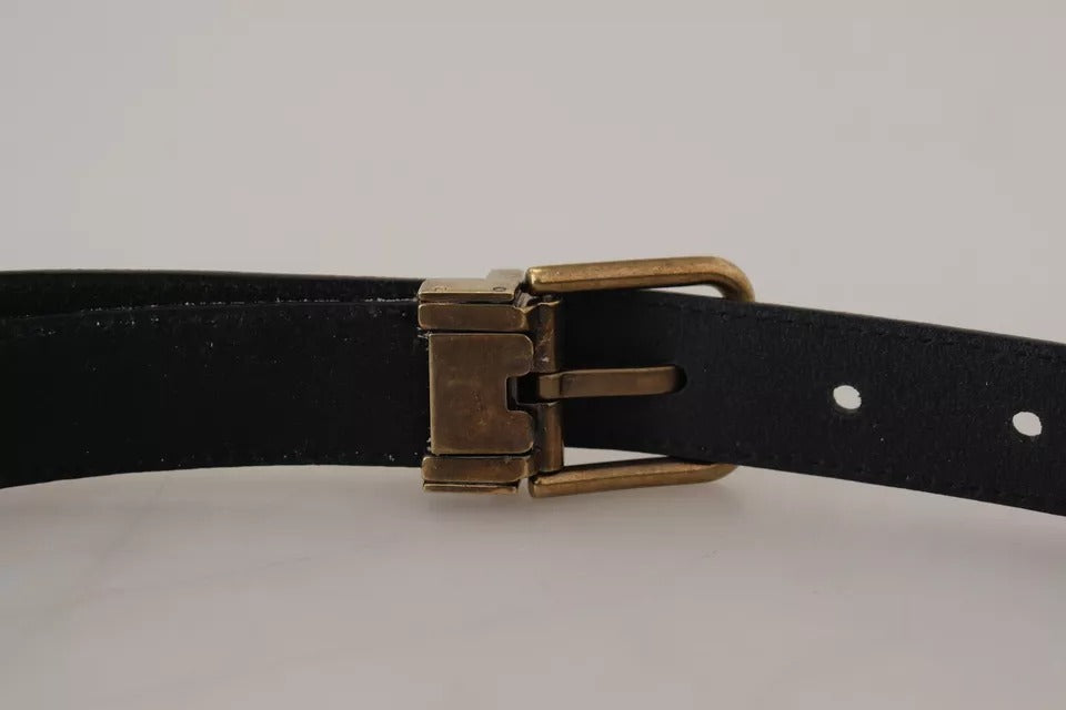 Ceinture Dolce & Gabbana en velours beige, cuir et boucle en métal doré