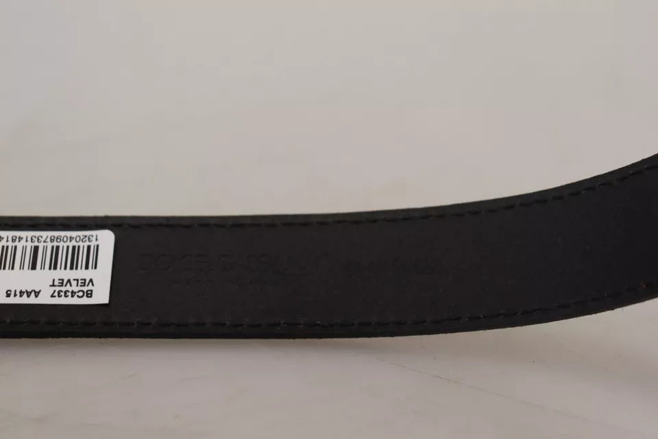Ceinture Dolce & Gabbana en velours beige, cuir et boucle en métal doré