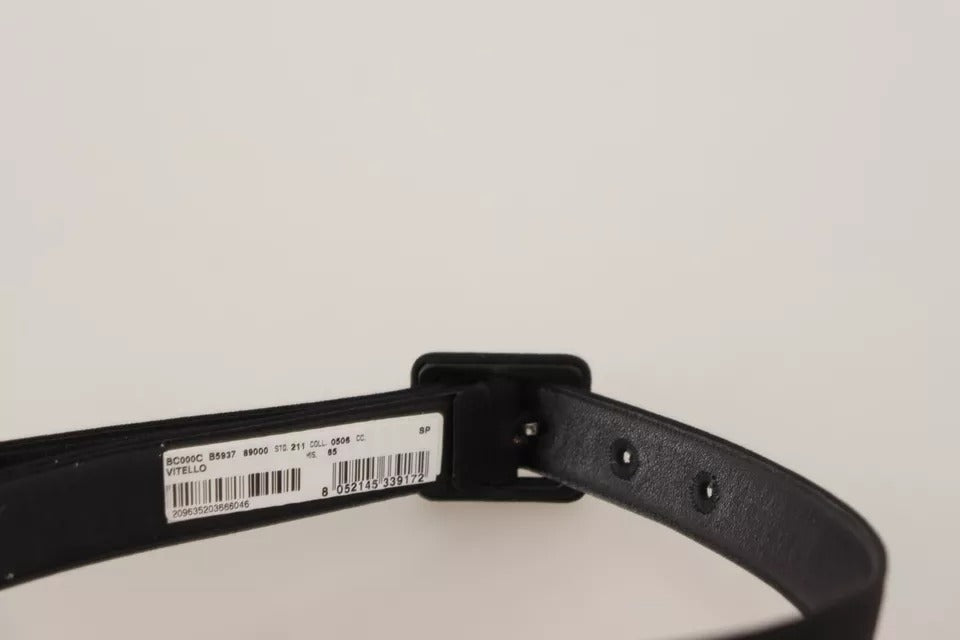 Ceinture Dolce & Gabbana en velours noir et cuir avec boucle logo à la taille