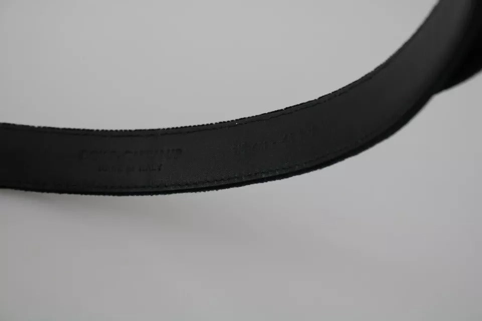 Ceinture Dolce & Gabbana en velours noir et cuir, avec boucle argentée