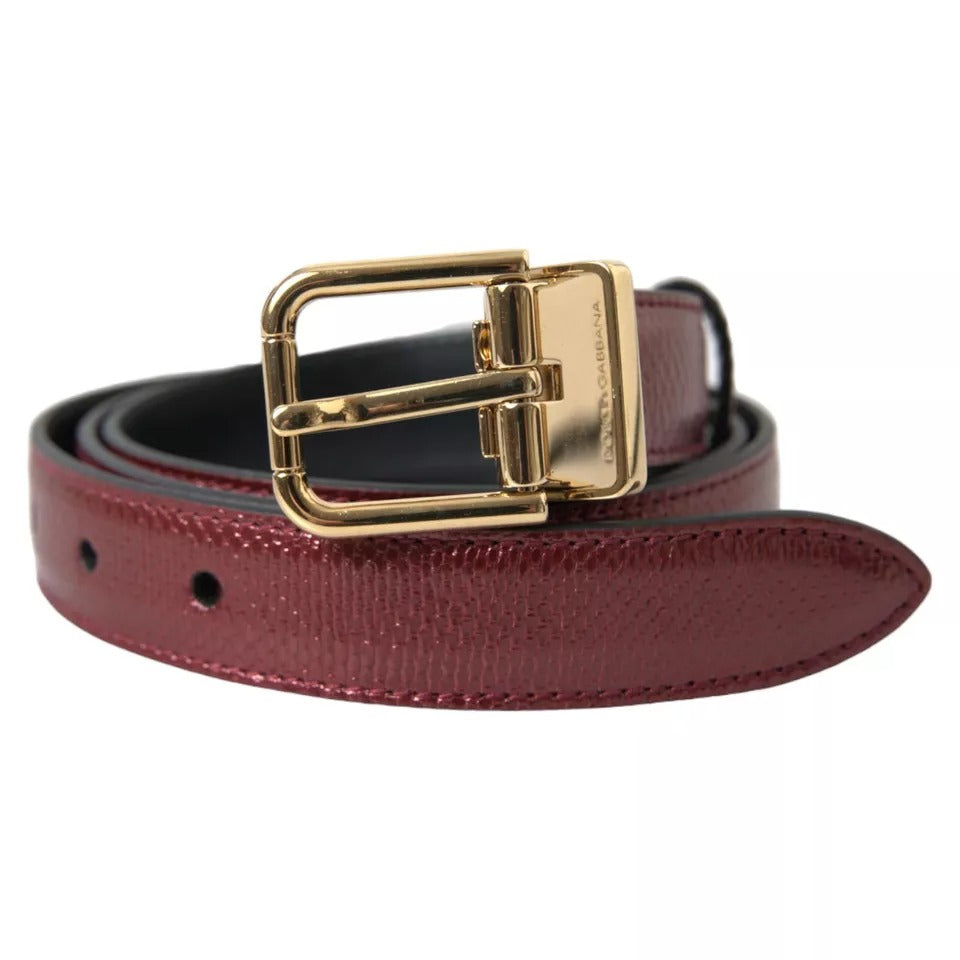 Ceinture homme Dolce & Gabbana en cuir marron avec boucle en métal doré
