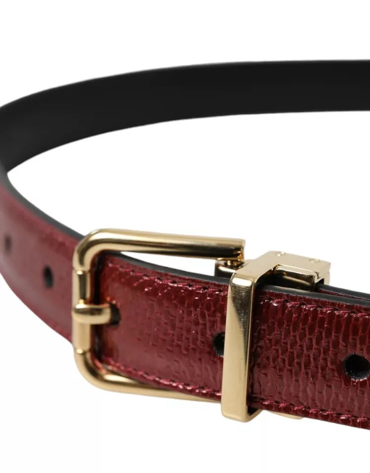 Ceinture homme Dolce & Gabbana en cuir marron avec boucle en métal doré
