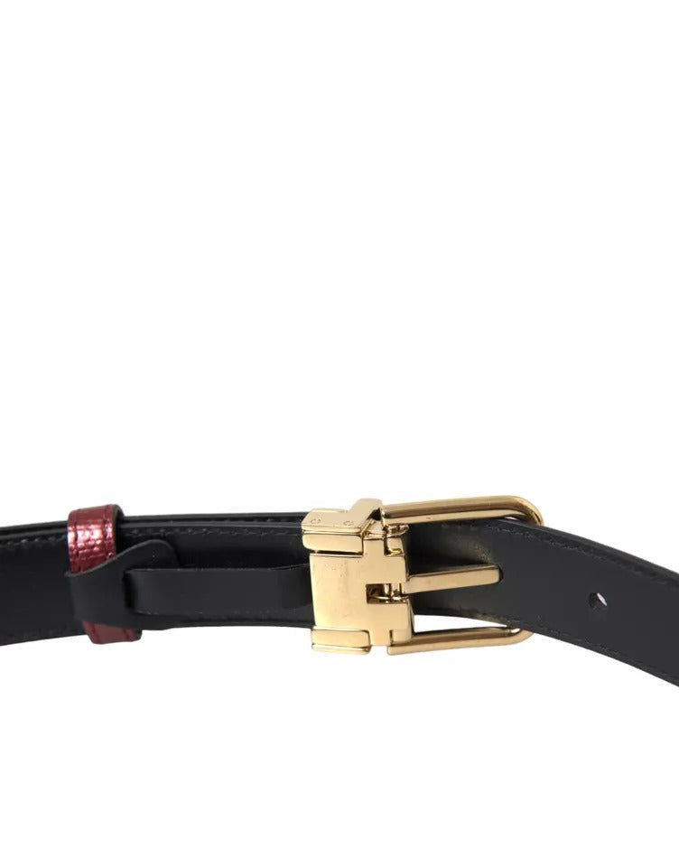 Ceinture homme Dolce & Gabbana en cuir marron avec boucle en métal doré