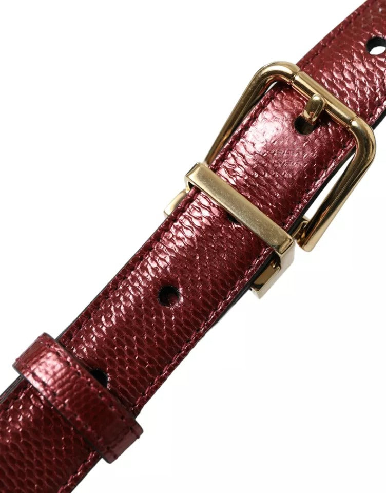 Ceinture homme Dolce & Gabbana en cuir marron avec boucle en métal doré