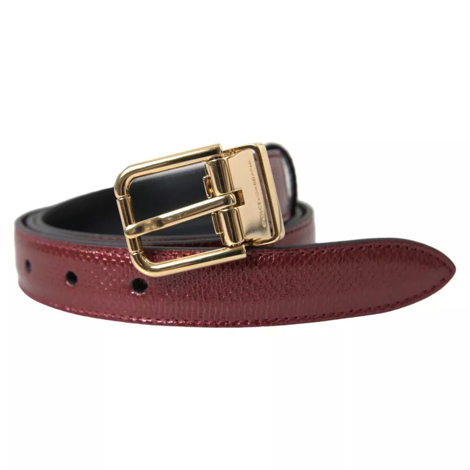 Ceinture homme Dolce & Gabbana en cuir marron avec boucle en métal doré