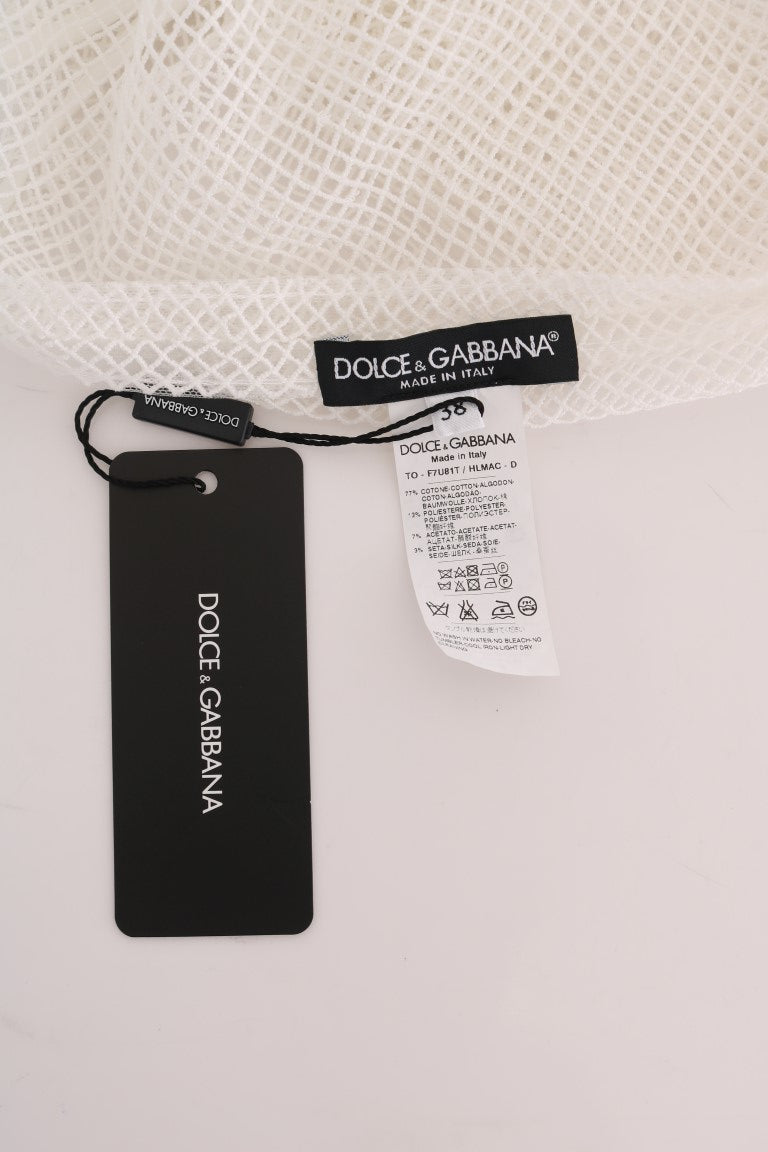 Débardeur Transparent en Résille Blanche Dolce & Gabbana