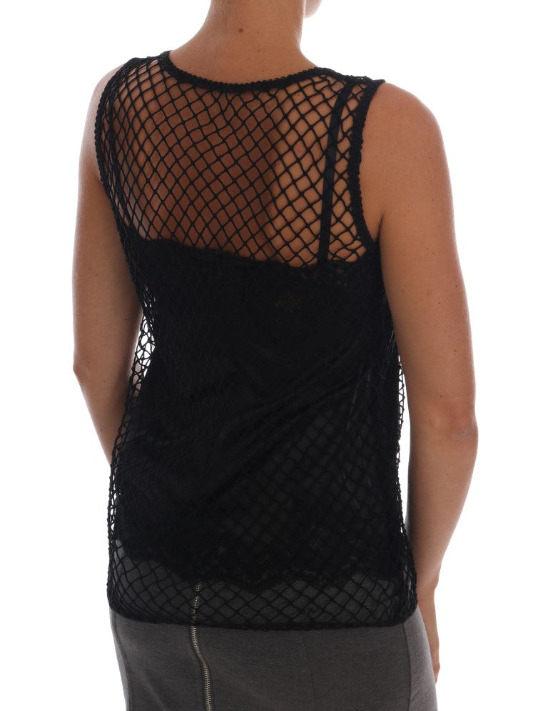 Dolce & Gabbana Black Sleeveless T-Shirt for Women detail view