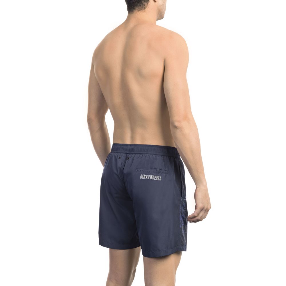 Short de bain Bikkembergs bleu en polyester pour homme