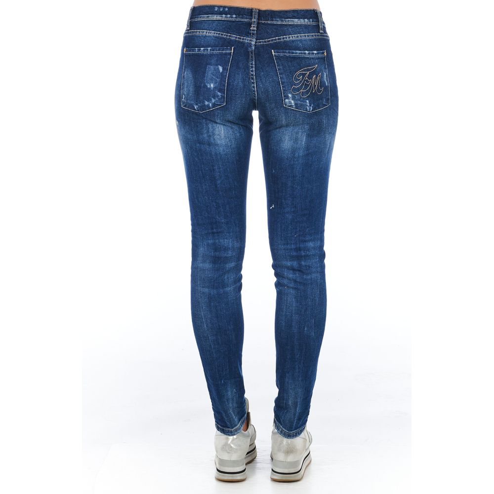 Jean pour femme en coton bleu Frankie Morello