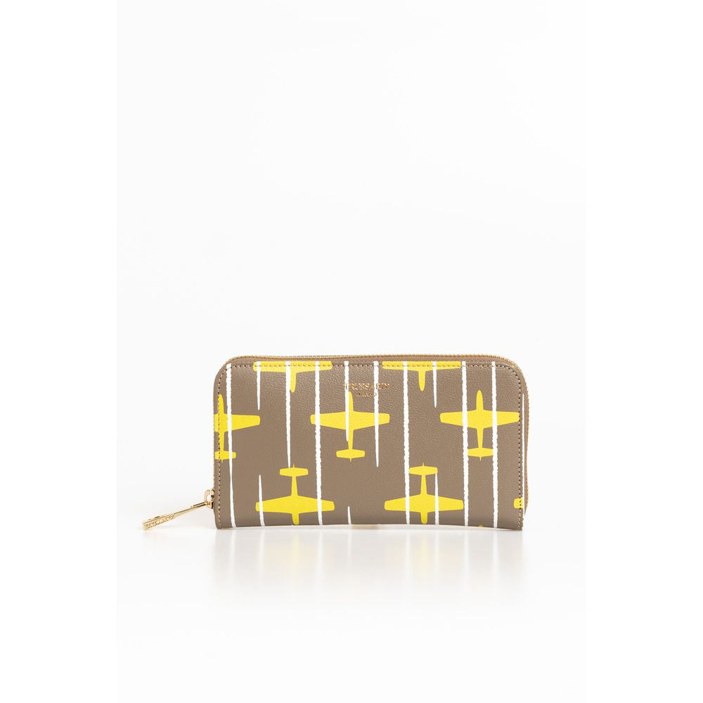 Portefeuille Femme Trussardi en Cuir Beige