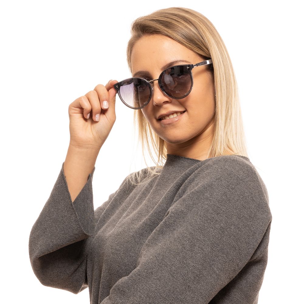 Lunettes de soleil Bally en métal gris et plastique