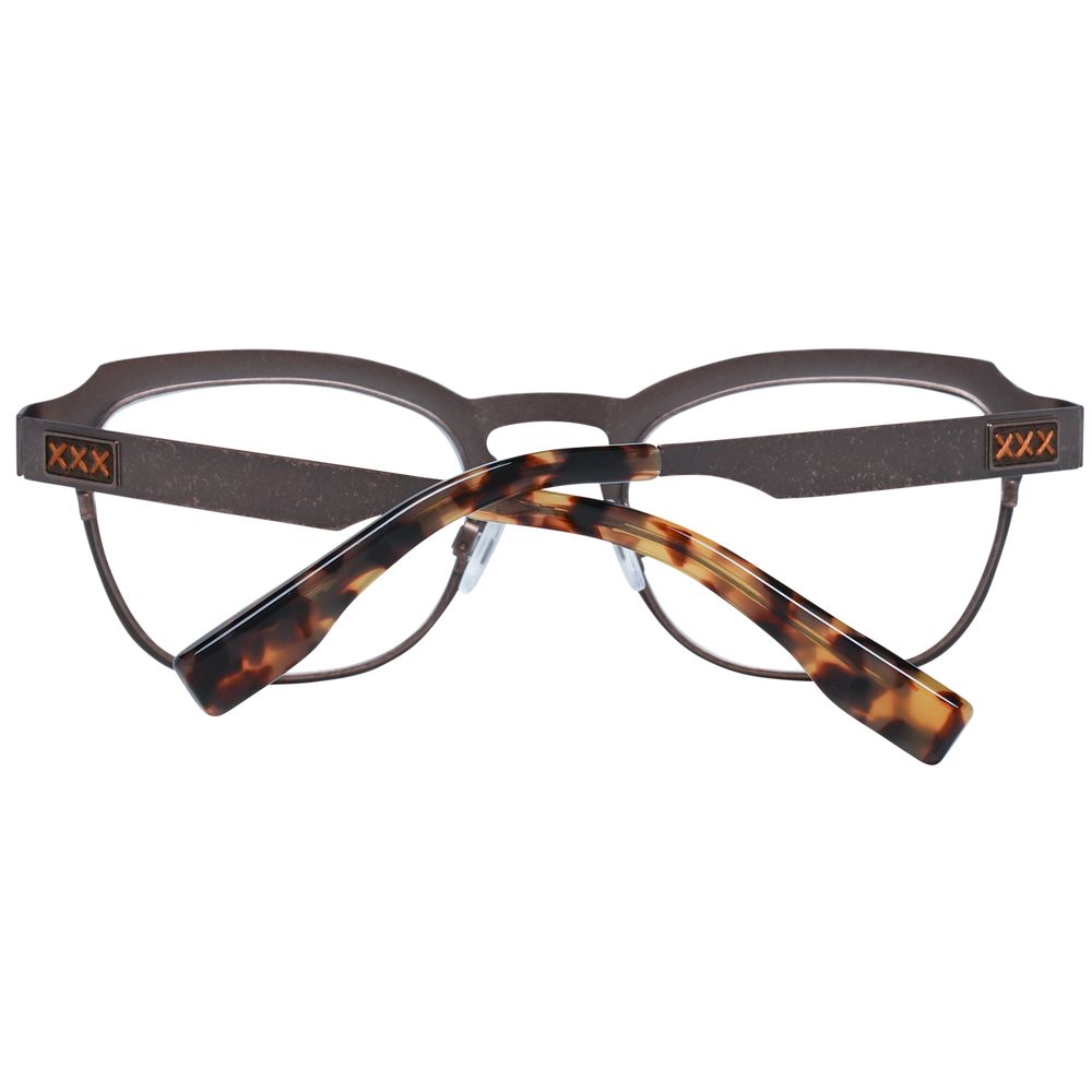 Ermenegildo Zegna Brown Glasses Frames for Men detail view