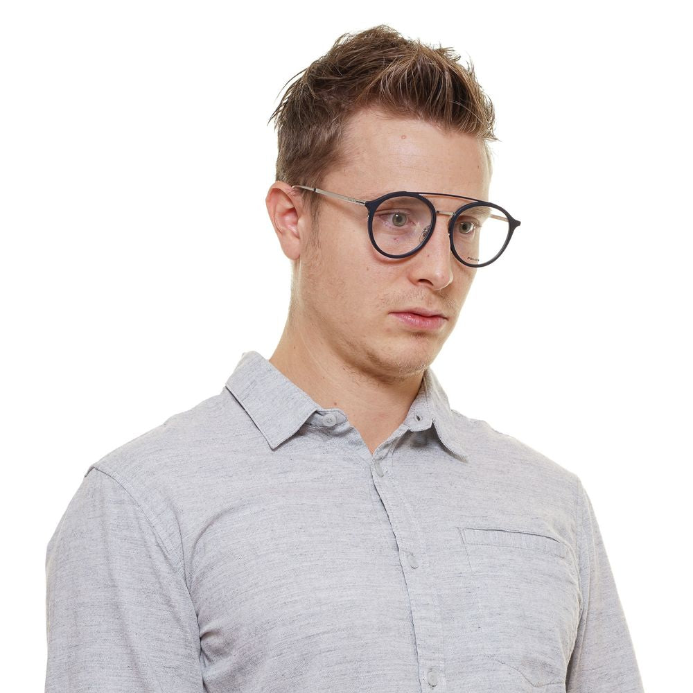 Lunettes Police en métal gris et plastique (monture)