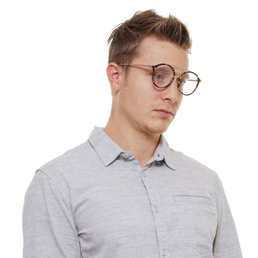 Lunettes (monture) en métal et plastique marron Police