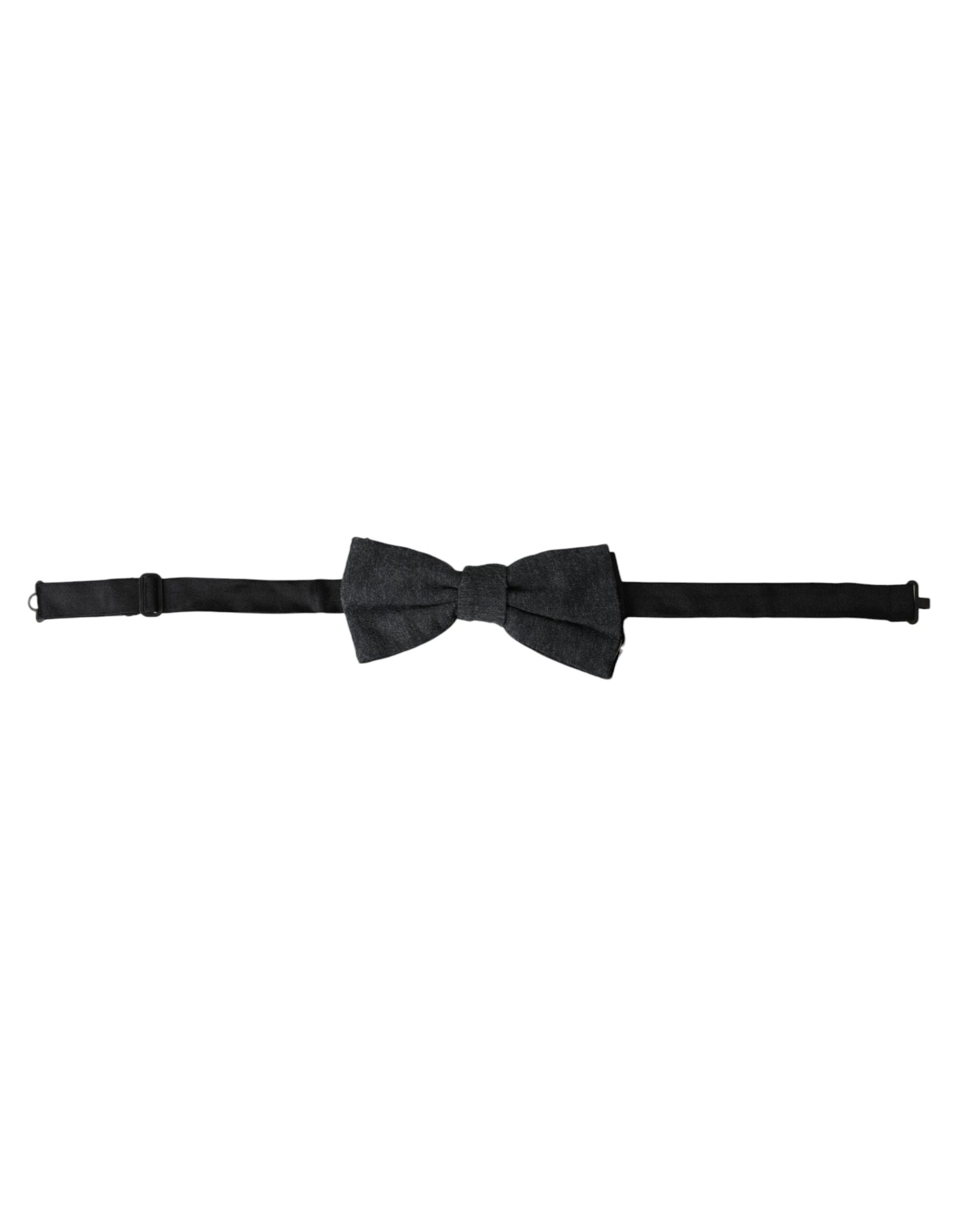 Nœud papillon pour homme en soie gris foncé réglable Dolce & Gabbana