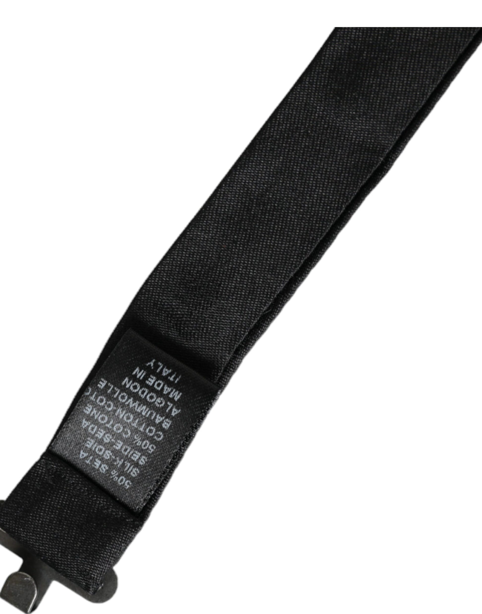 Nœud papillon pour homme en soie gris foncé réglable Dolce & Gabbana
