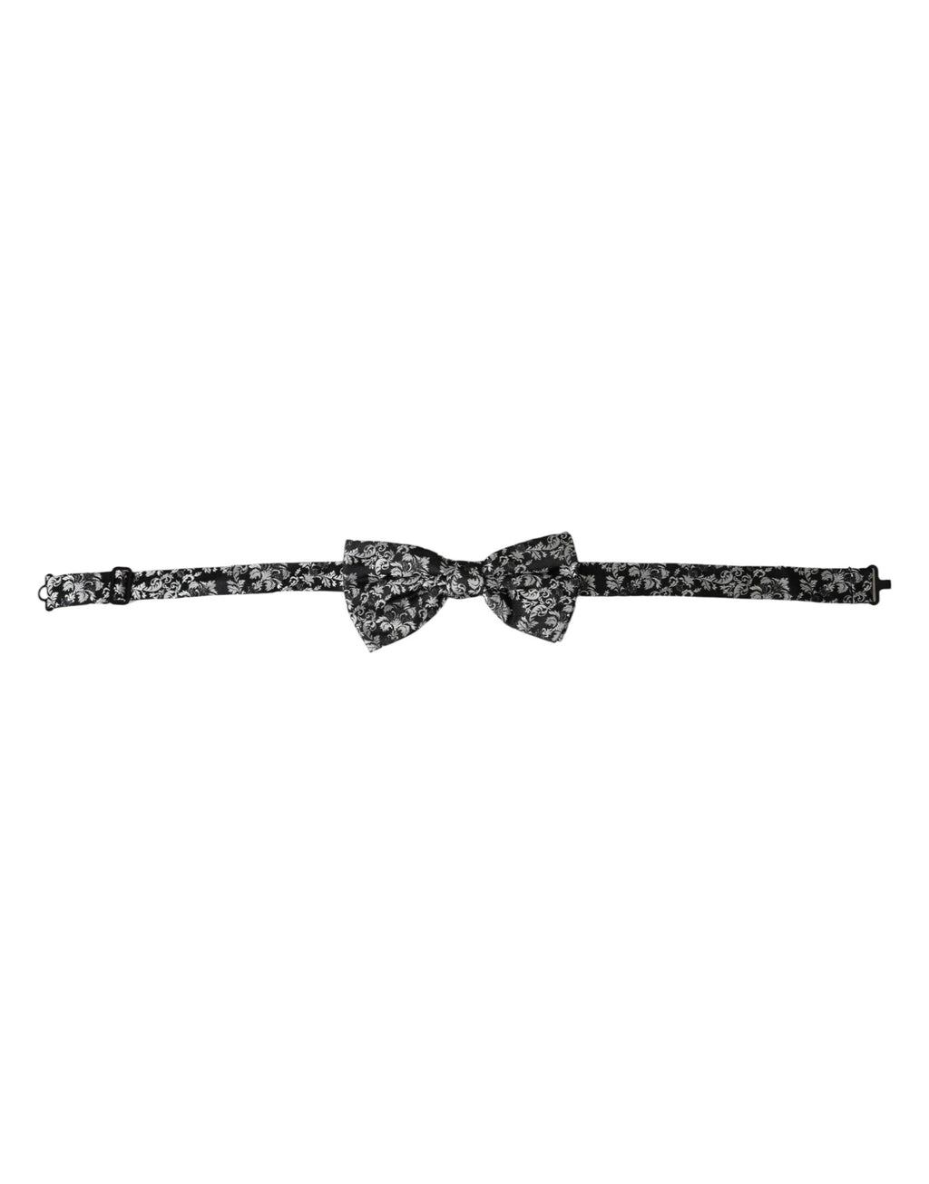 Nœud papillon Dolce & Gabbana en soie noire à motif floral pour homme, réglable