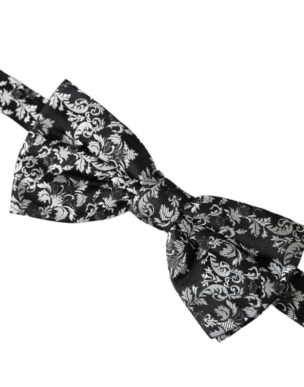 Nœud papillon Dolce & Gabbana en soie noire à motif floral pour homme, réglable
