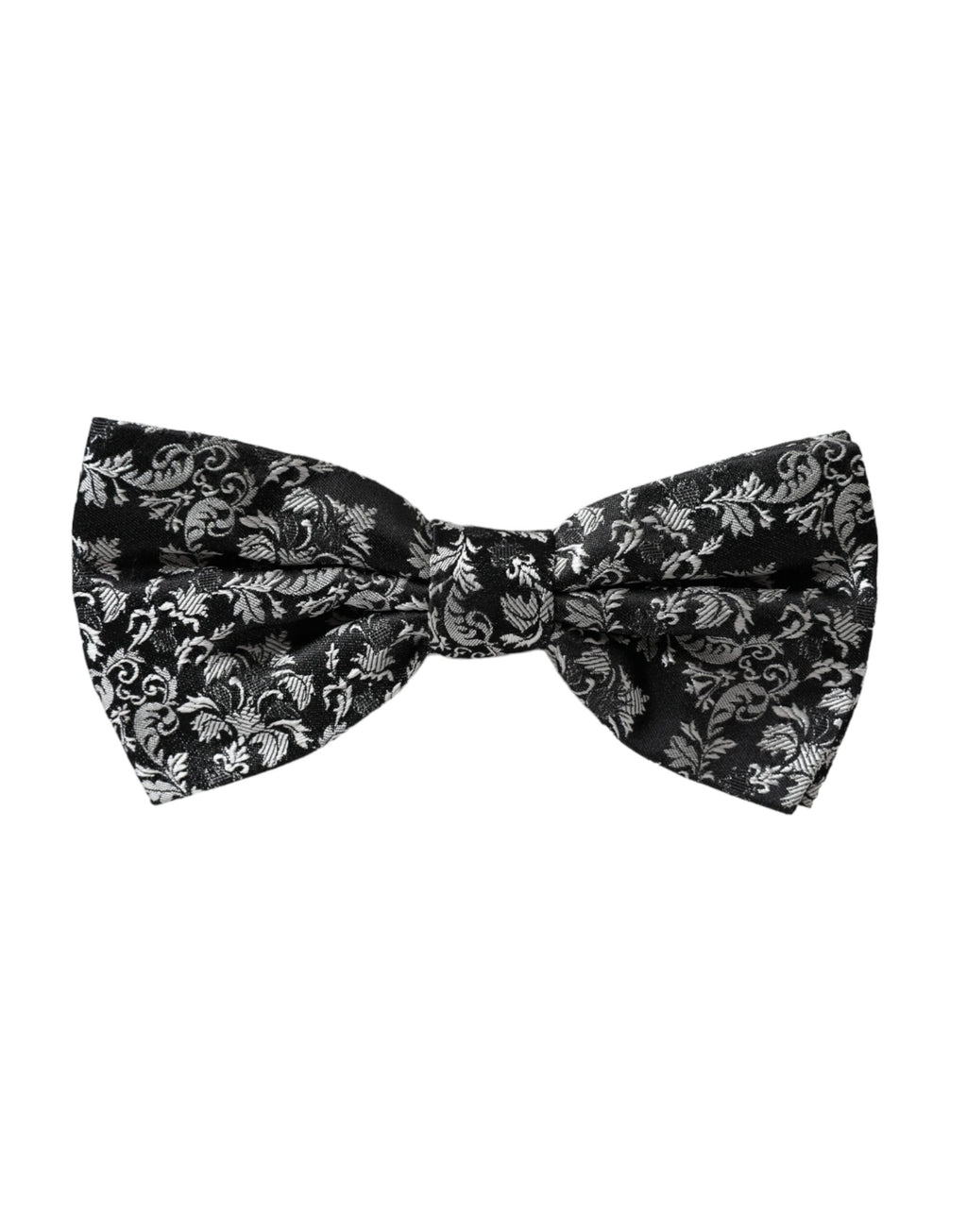 Nœud papillon Dolce & Gabbana en soie noire à motif floral pour homme, réglable