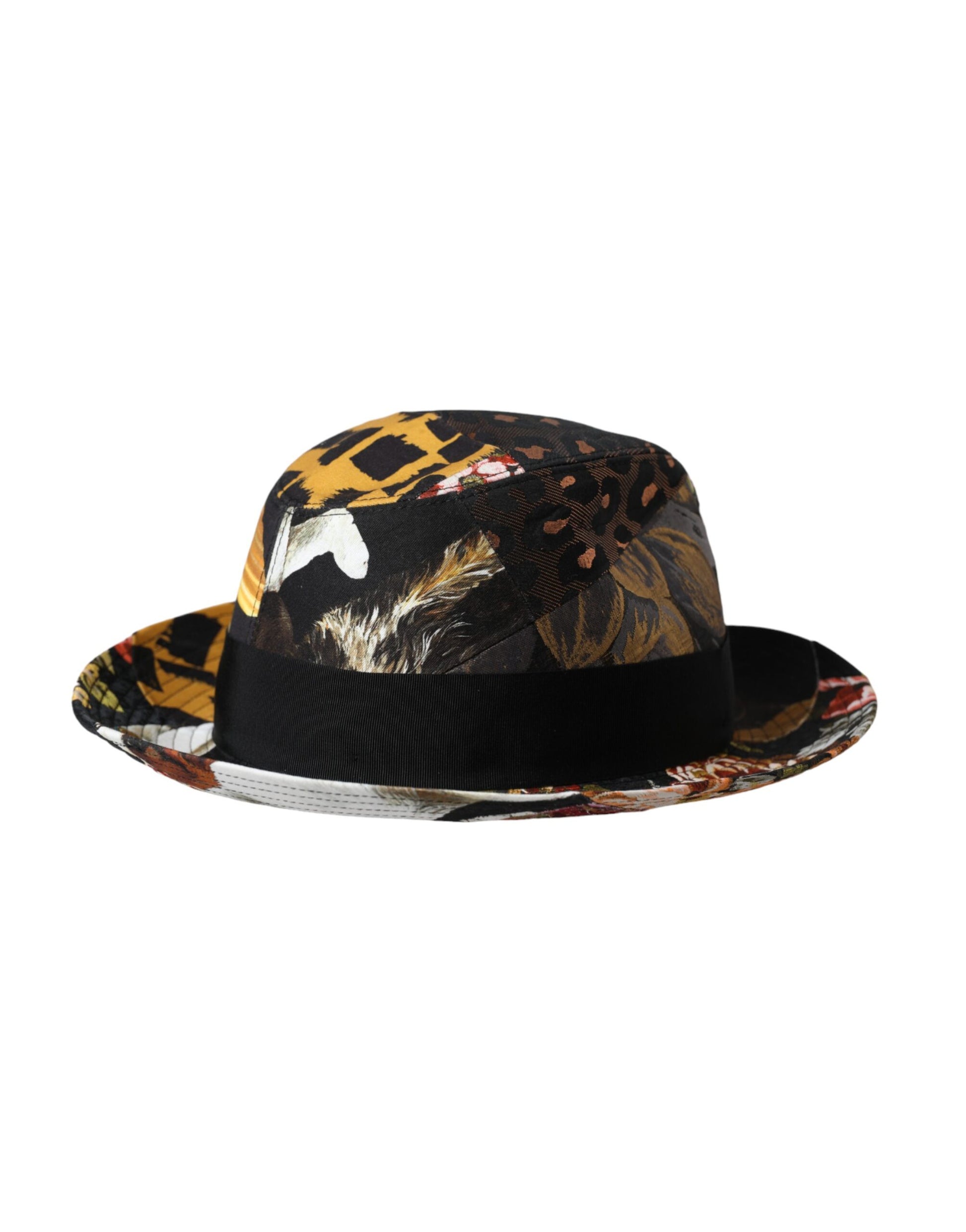 Chapeau Fedora Femme Dolce & Gabbana Patchwork Multicolore à Large Bord