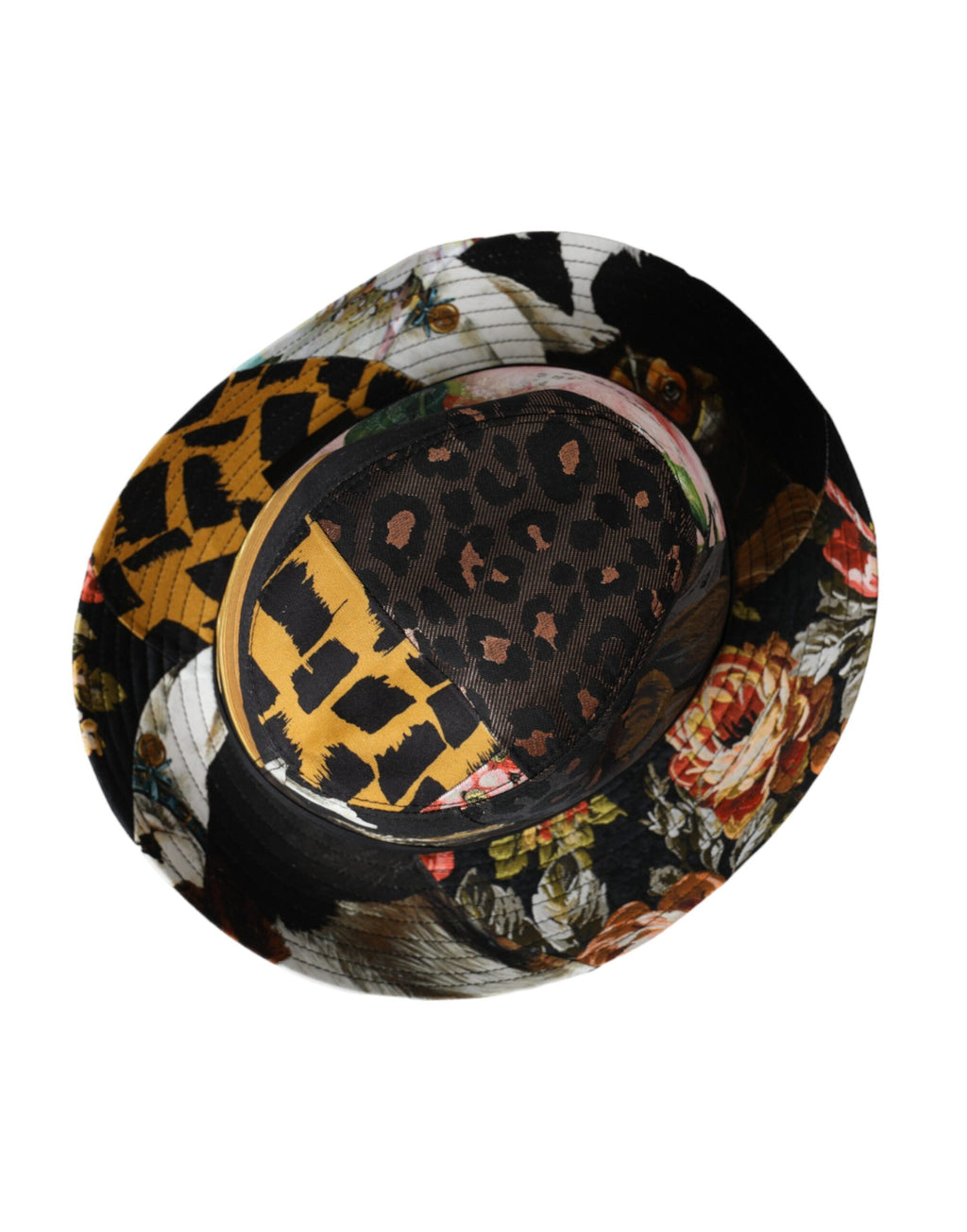 Chapeau Fedora Femme Dolce & Gabbana Patchwork Multicolore à Large Bord