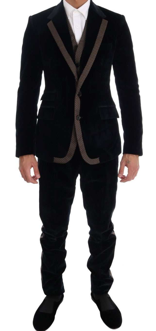 Dolce & Gabbana Blue Three Piece Suits for Men