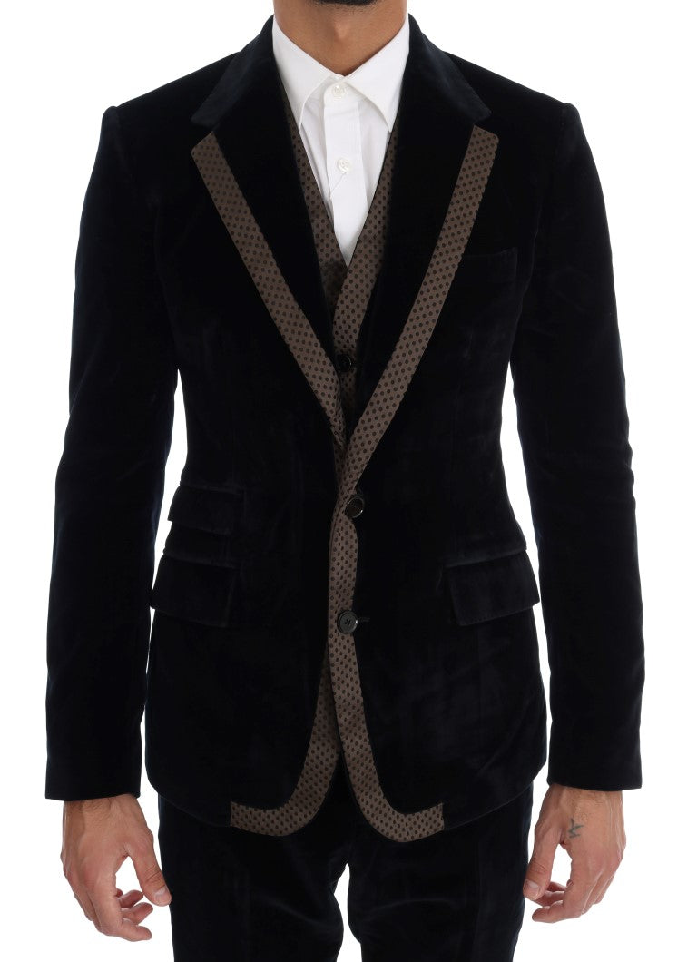 Dolce & Gabbana Blue Three Piece Suits for Men side view