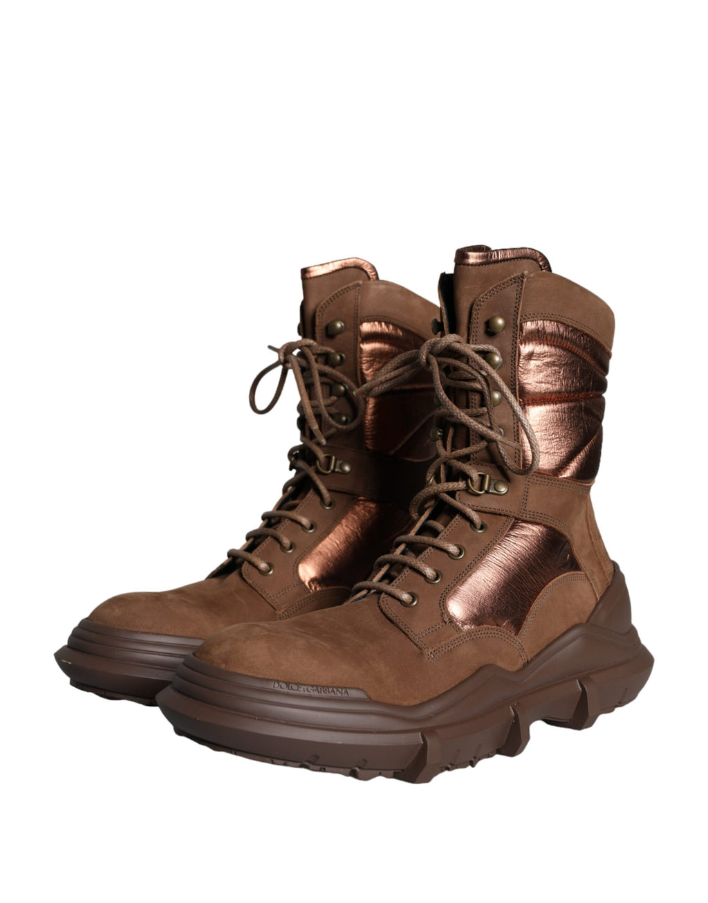 Dolce & Gabbana Brown Lace Up Boots for Men detail view