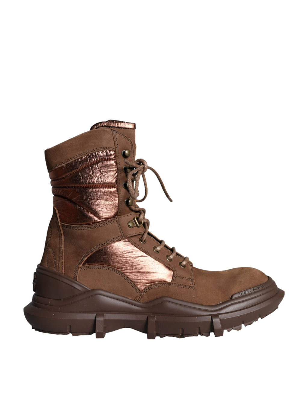 Dolce & Gabbana Brown Lace Up Boots for Men additional view