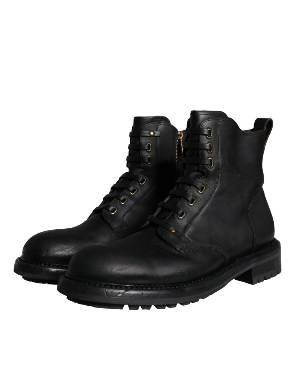 Dolce & Gabbana Black Lace Up Boots for Men detail view