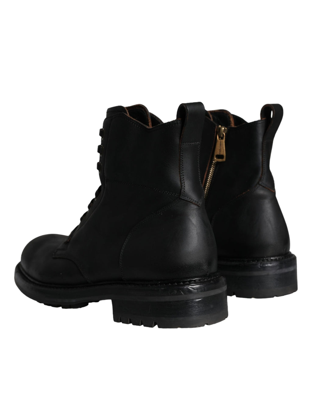 Dolce & Gabbana Black Lace Up Boots for Men side view